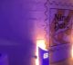 Nine Dot event sign and DJ setup